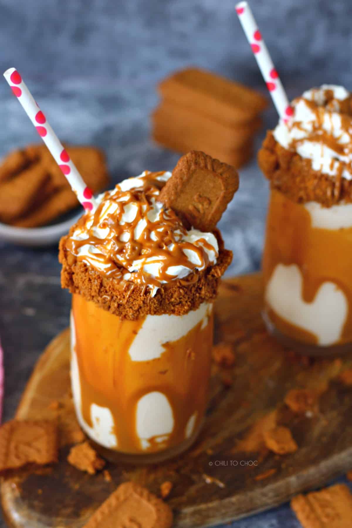 Lotus Biscoff Freakshake with whipped cream