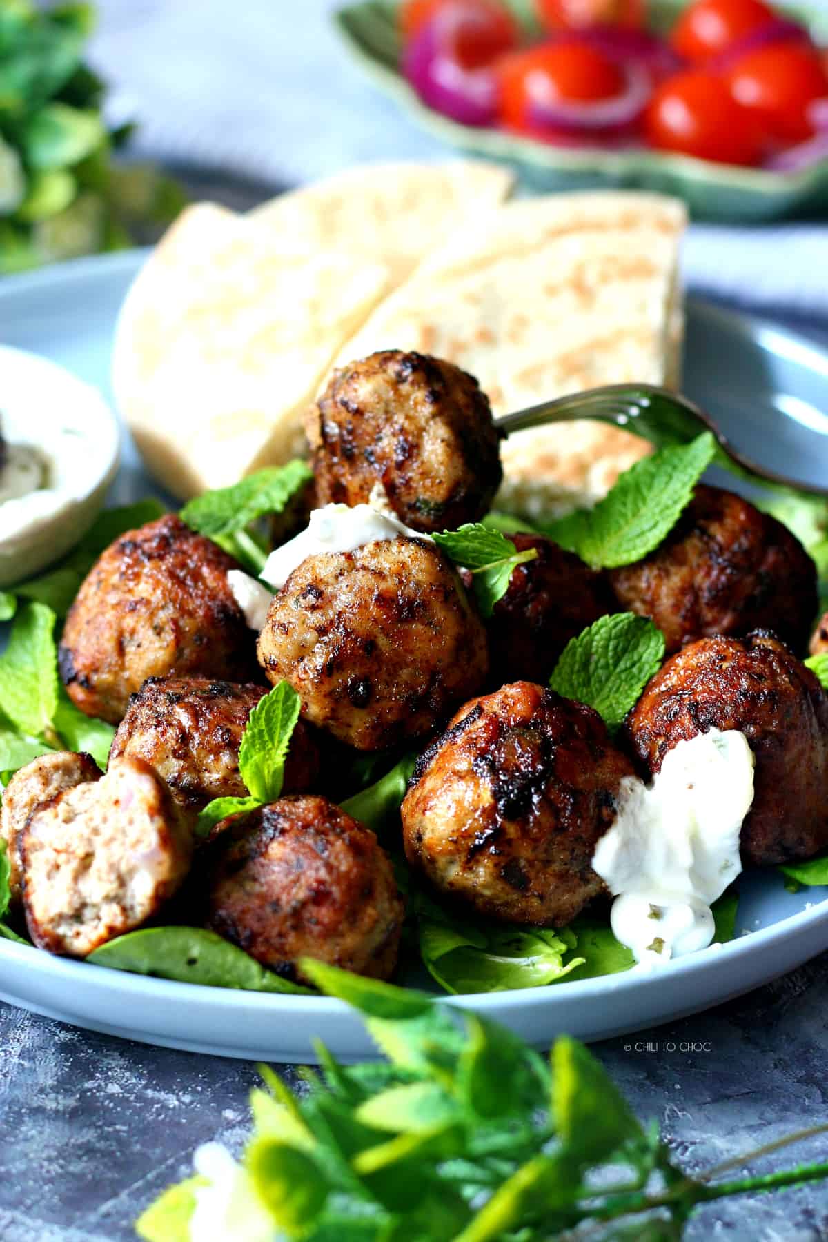 Easy Greek Meatballs (Keftedes) - Chili to Choc