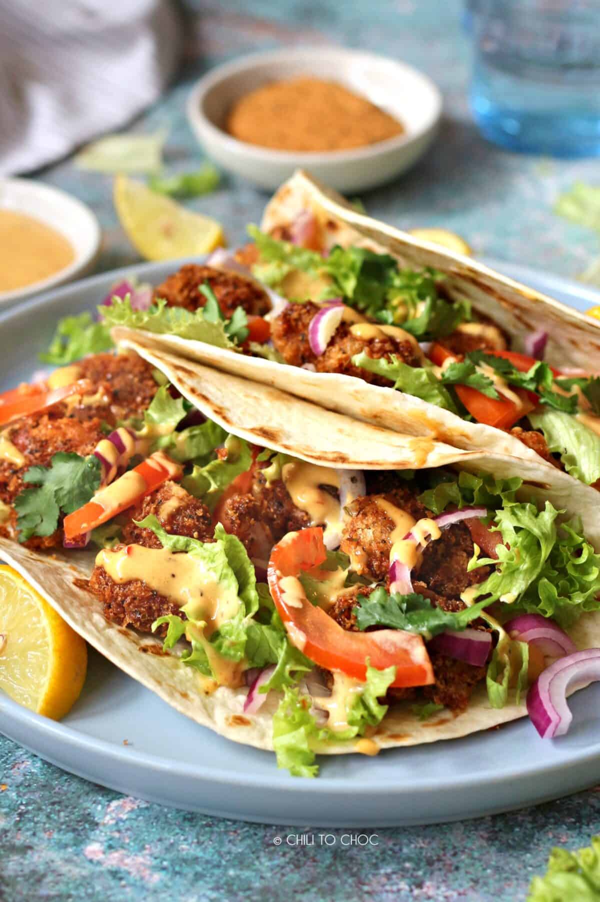 Crispy Cajun Shrimp Tacos - Chili to Choc