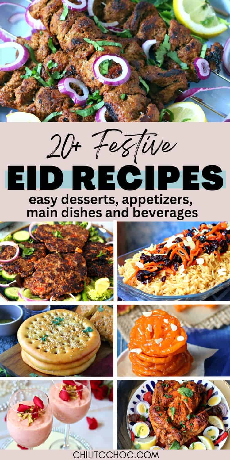 Pinterest collage for eid recipes.