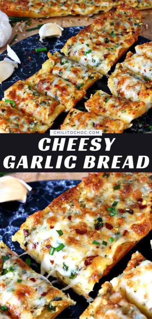 Slices of cheesy garlic bread 