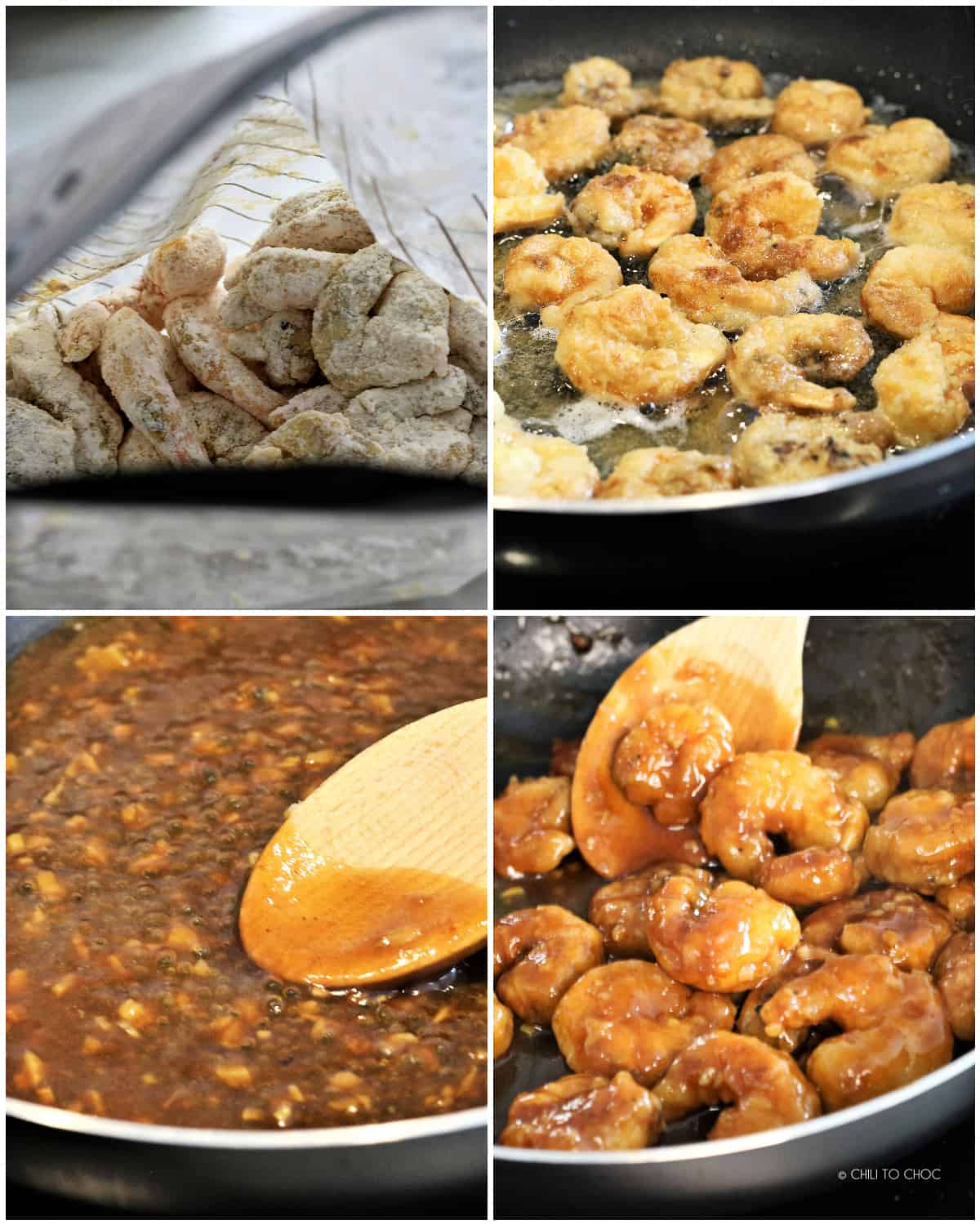 Step by step instructions on making General Tso's Shrimp