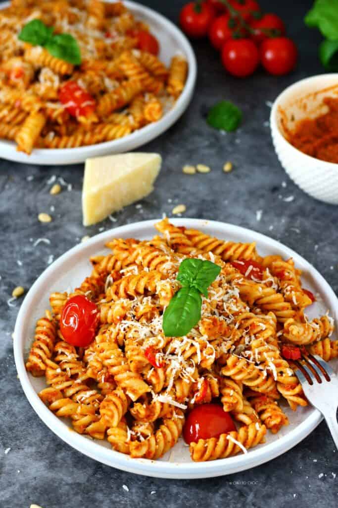 Pasta With Pesto Rosso (SunDried Tomato Pesto) Chili to Choc