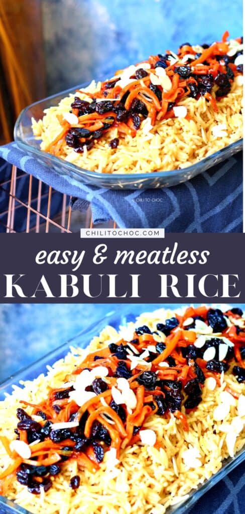Pinterest collage for Kabuli rice.