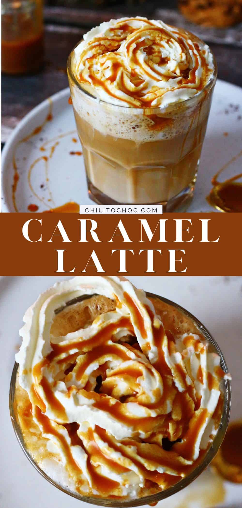 Pinterest graphic for Caramel Latte.