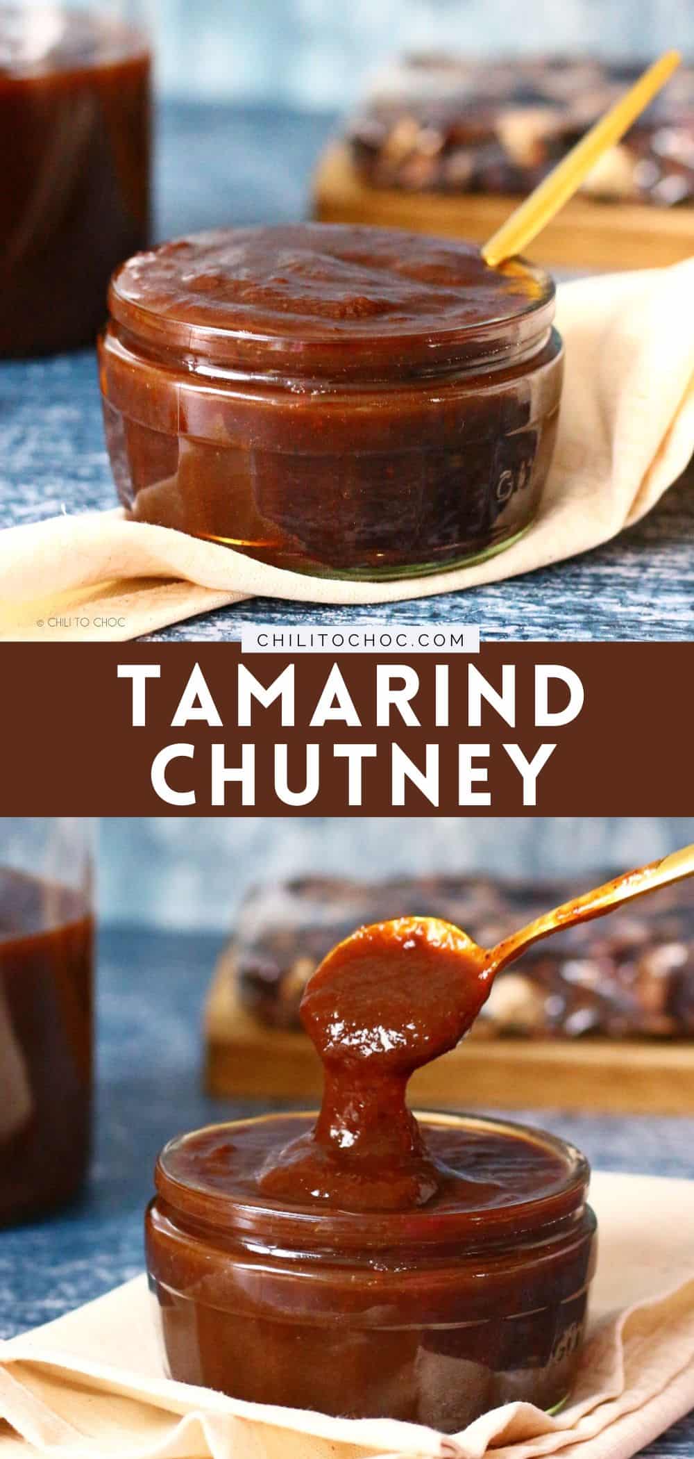 Pinterest graphic for Tamarind Chutney.