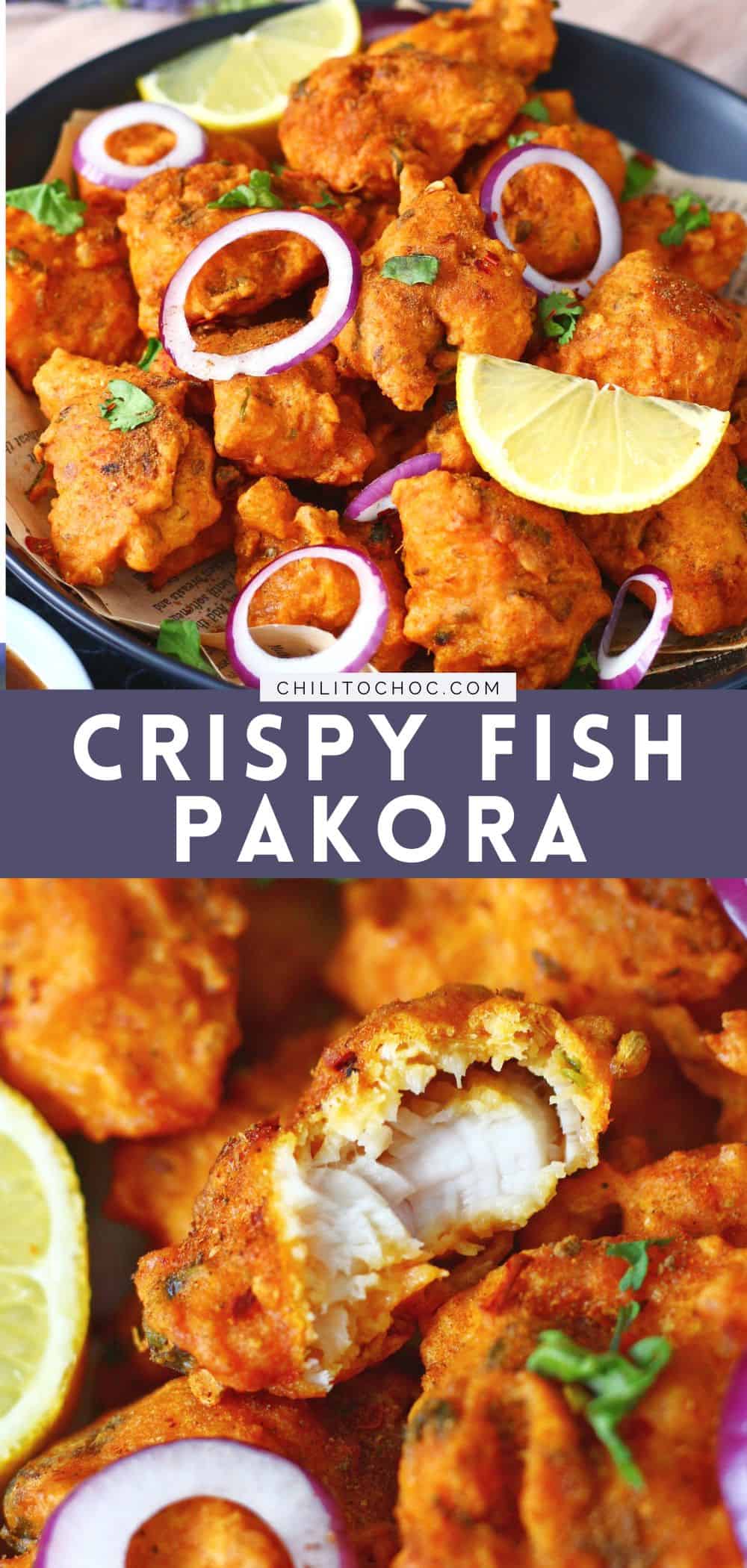 Pinterest graphic for Fish Pakora.