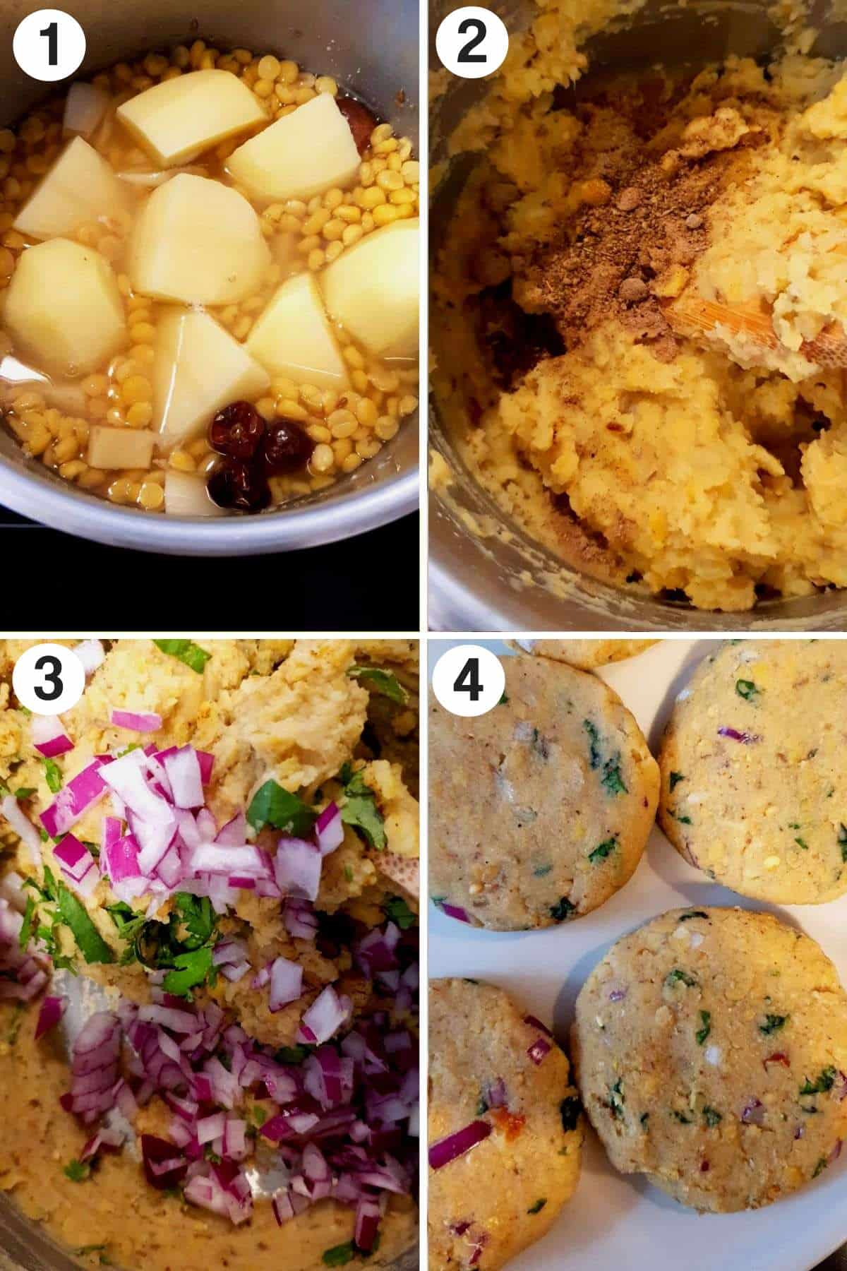 How to make bun kabab step 1 to 4.