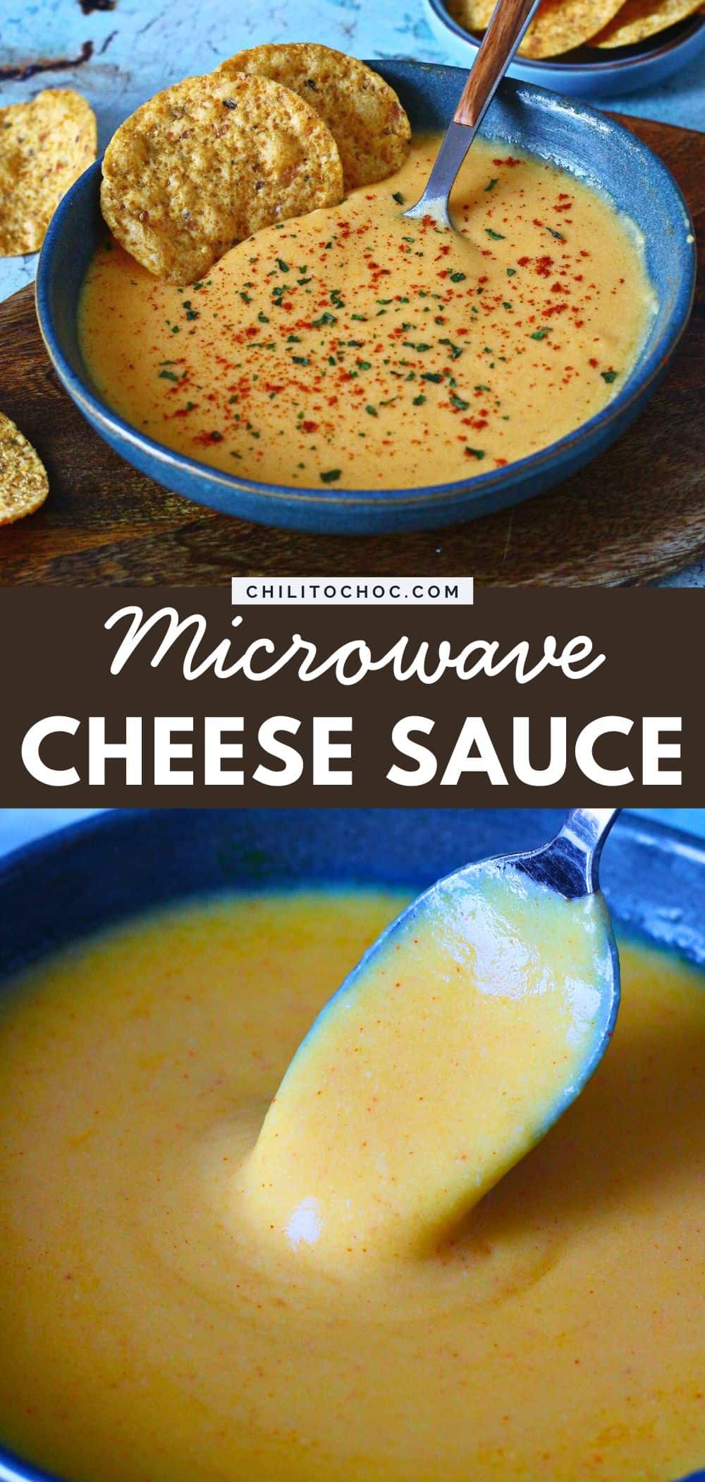 Pinterest collage for microwave cheese sauce.
