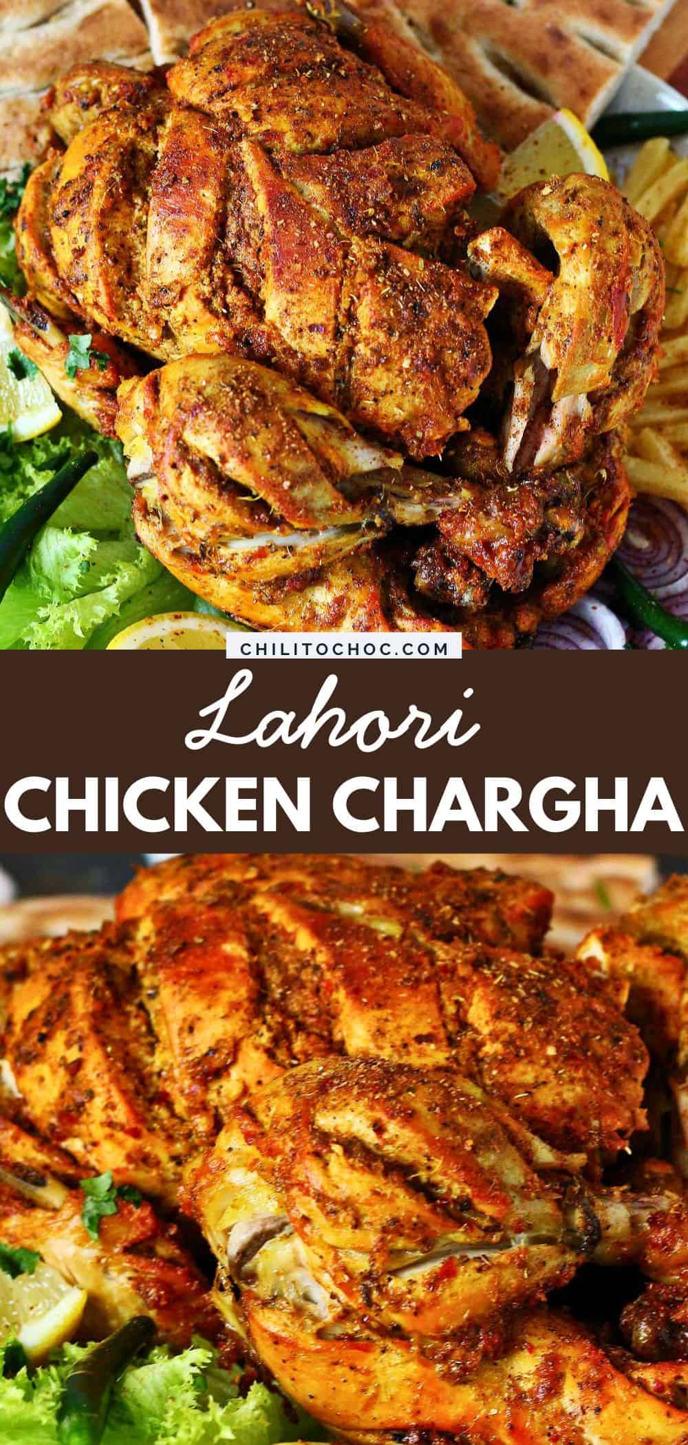 Pinterest collage for Lahori Chicken Chargha.