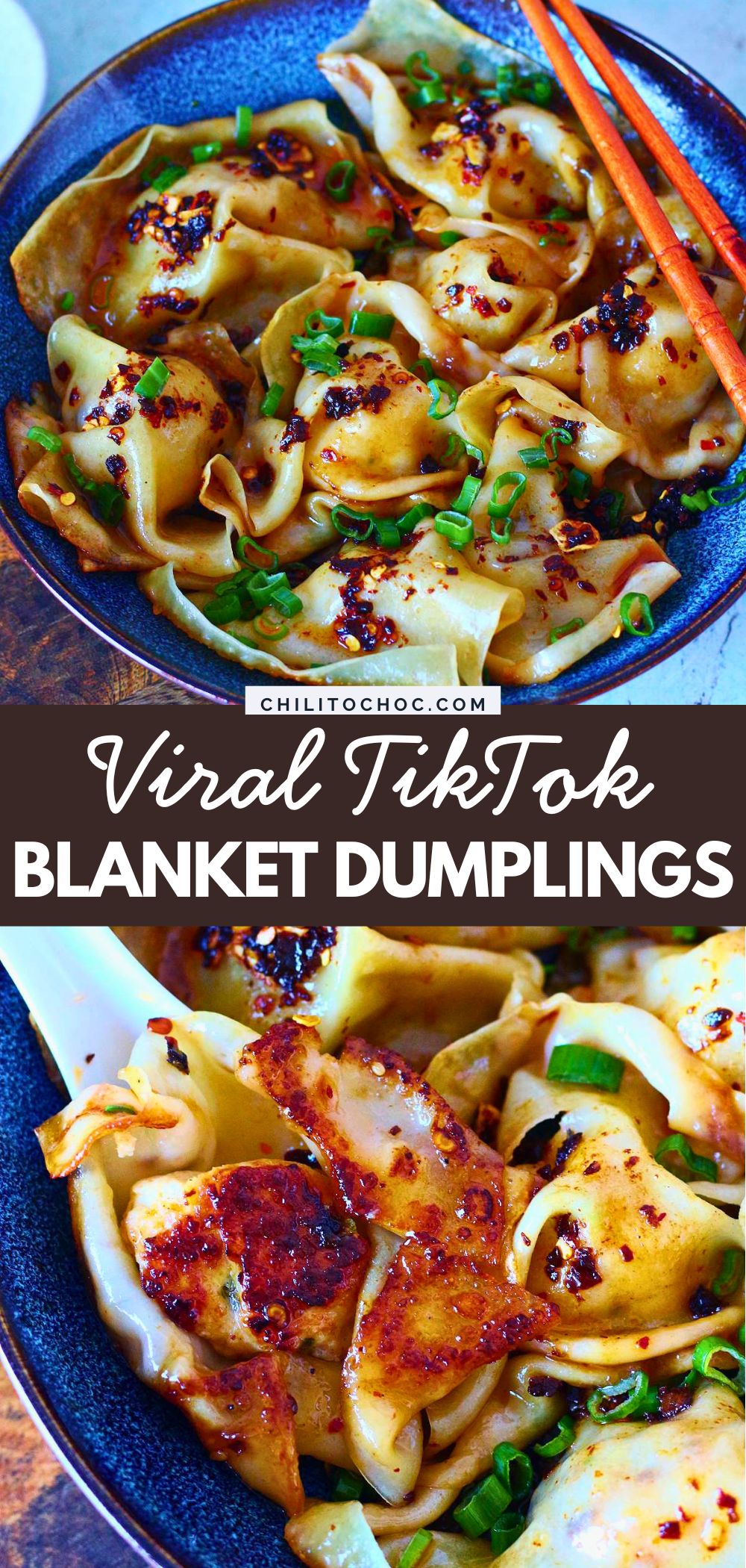 Pinterest collage for viral tiktok blanket dumplings.